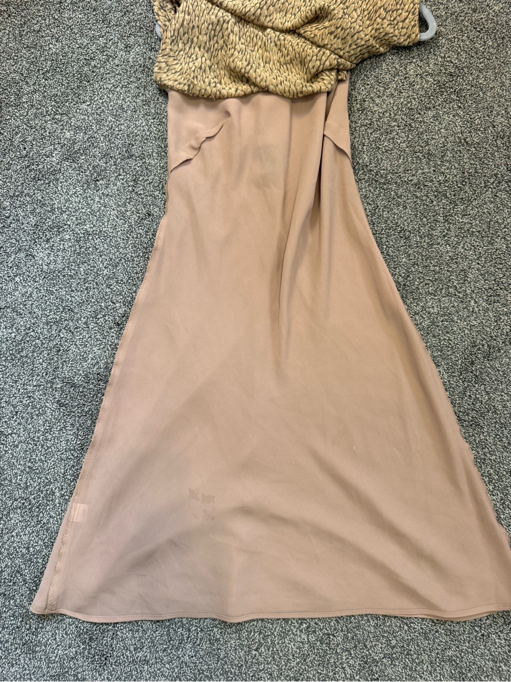 Ann Taylor Silk Tan/Brown Animal Print Sleeveless Midi Dress Size 6P Small Flaw - Picture 9 of 13